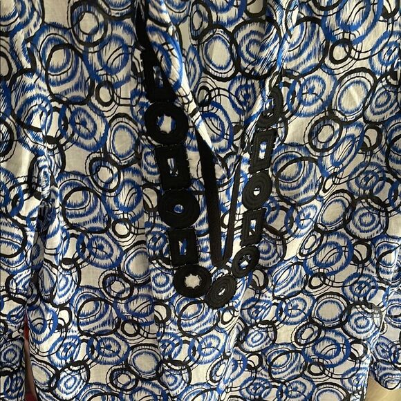 Blue Patterned Women's Top - Picture 5 of 7